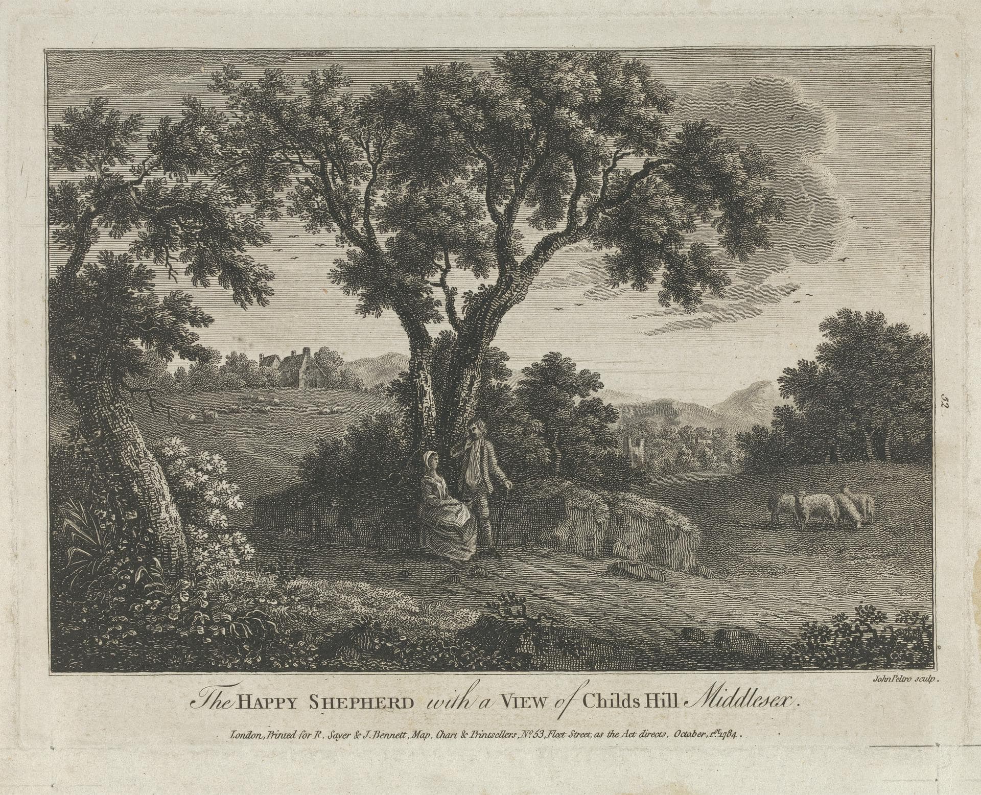 John Peltro - The Happy Shepherd with a View of Childs Hill, Middlesex - B1977.14.16957 - Yale Center for Brit