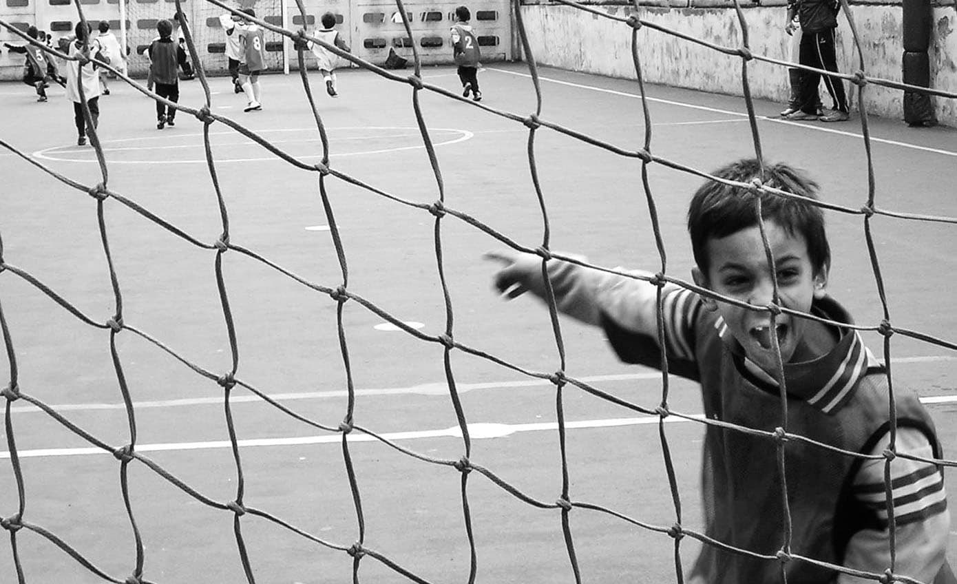 Kids playing soccer