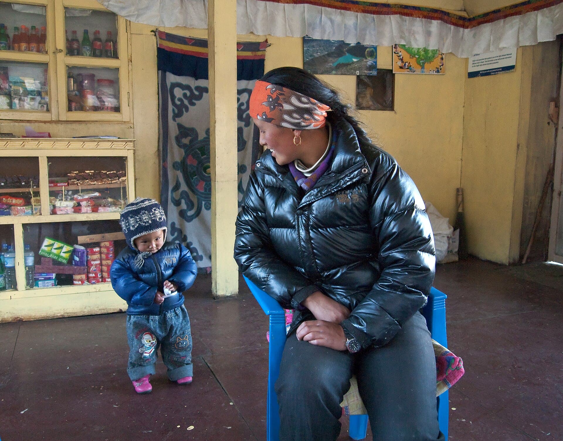 Machermo, Family, Mother and baby, Nepal