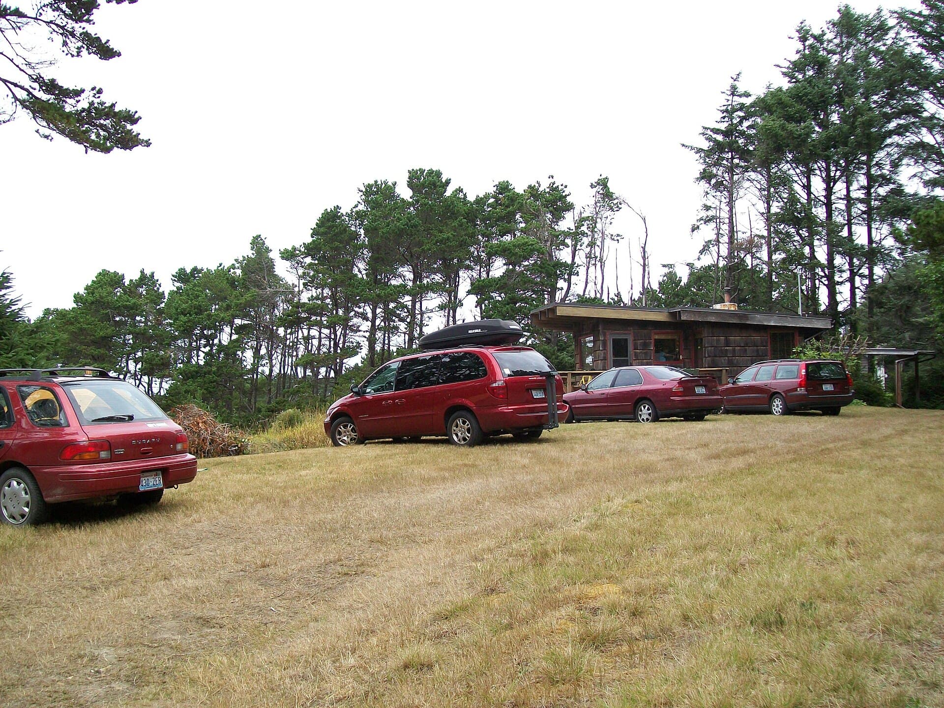 All family four reds vehicles at Cabin