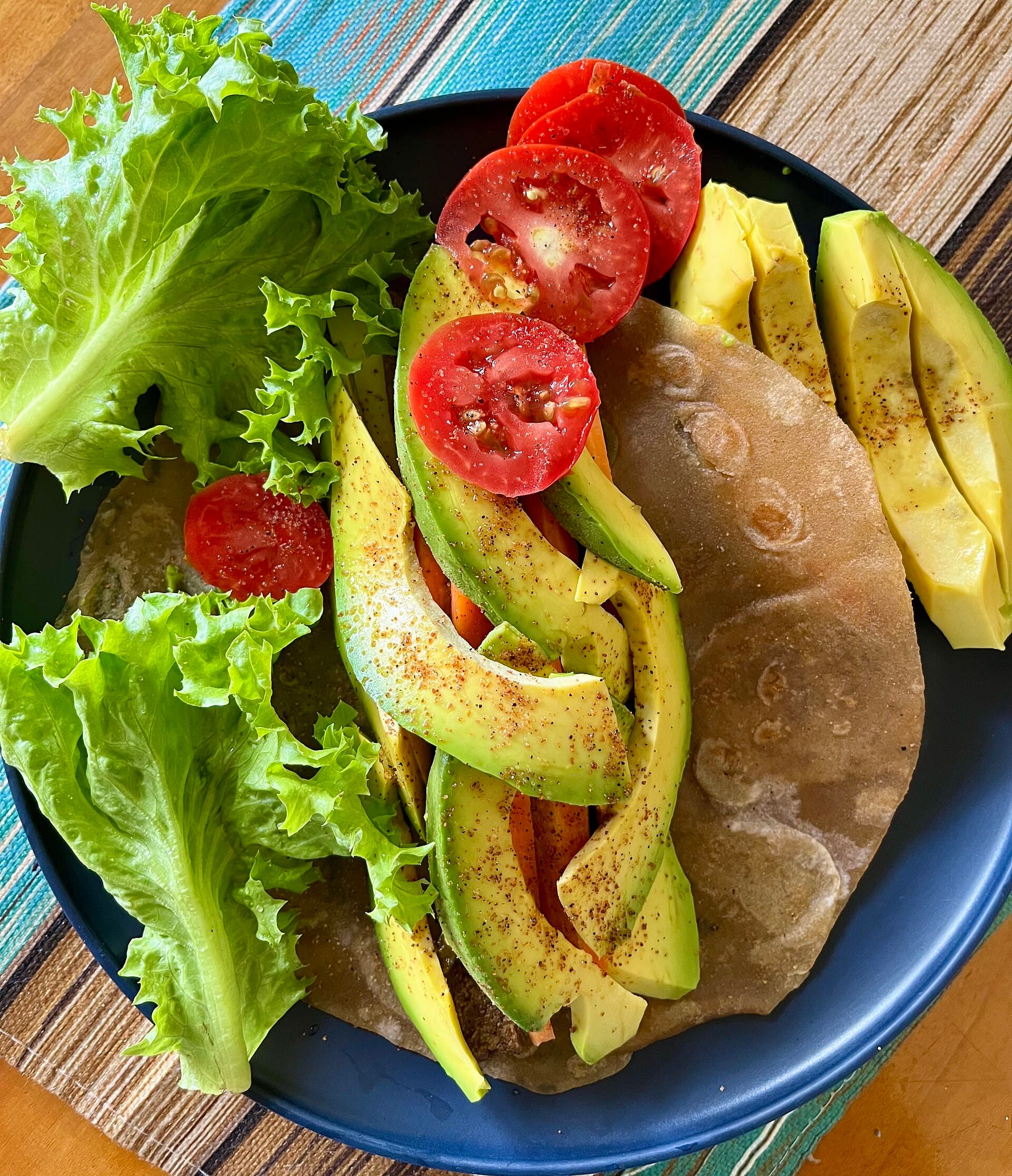 Beef and vegetable tortilla wrap