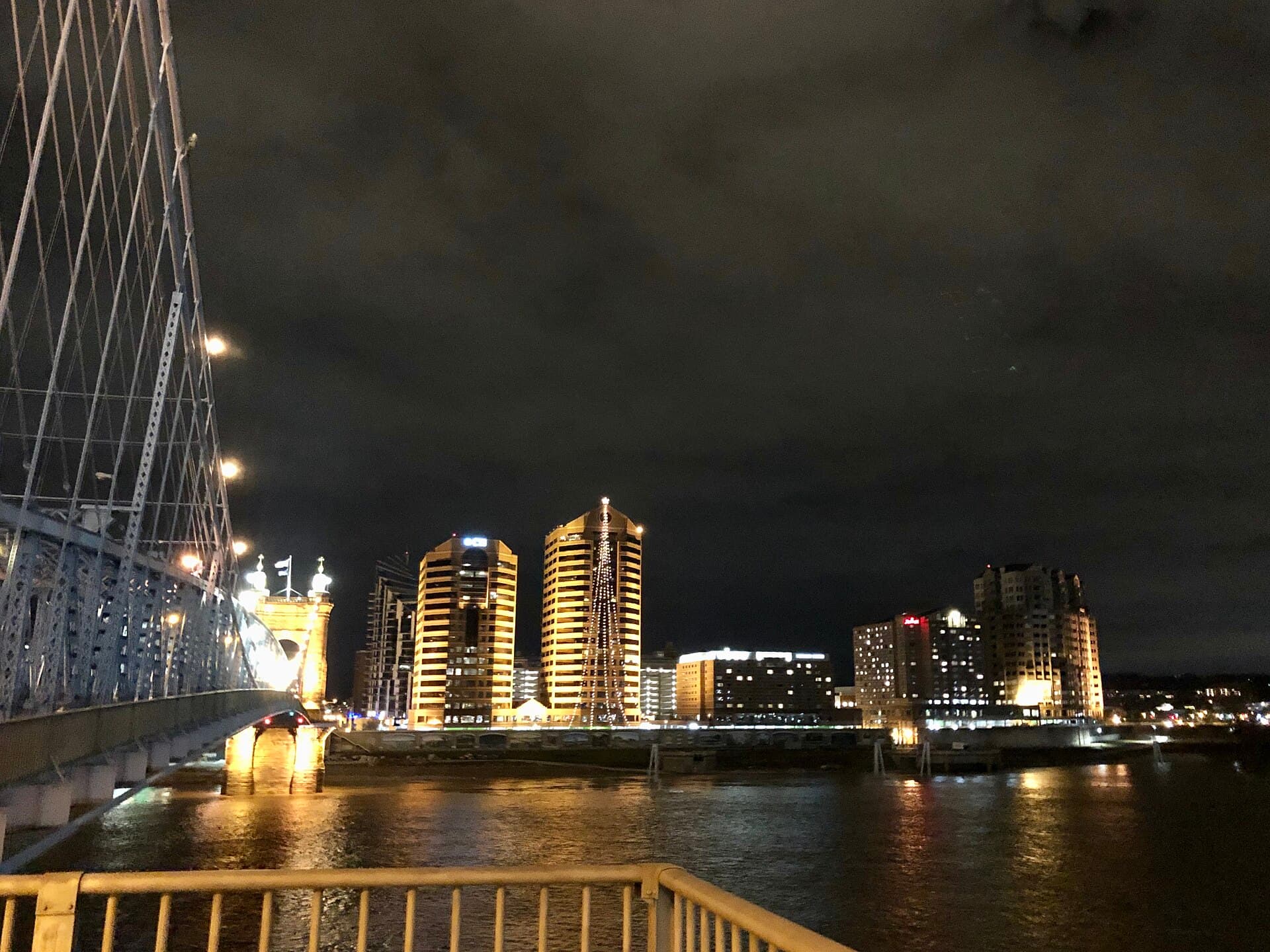 Rivercenter from the Roebling Bridge, Covington, KY