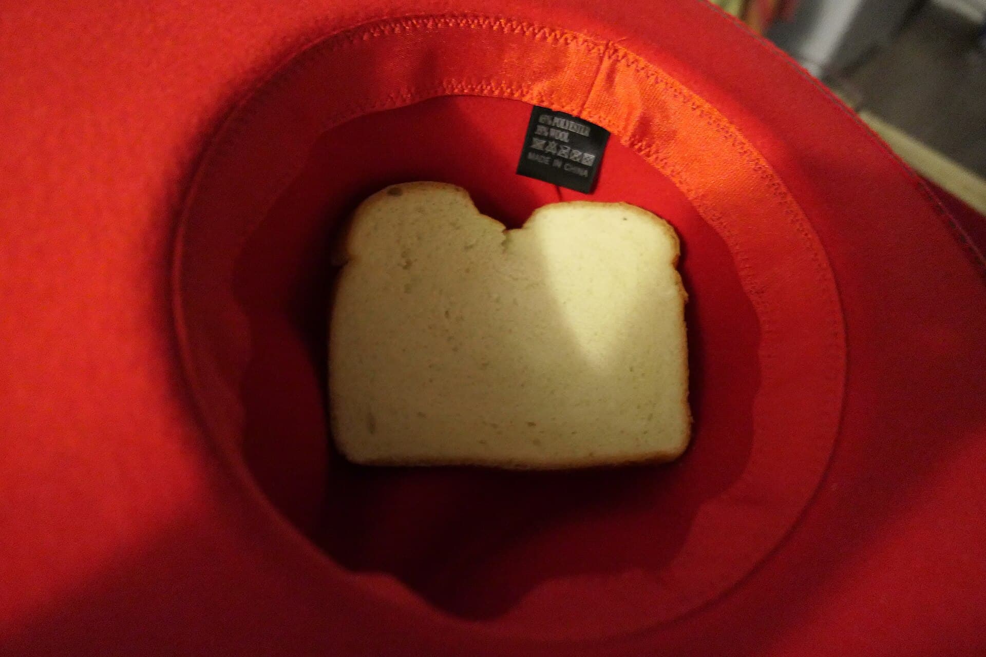 Bread in red felt hat